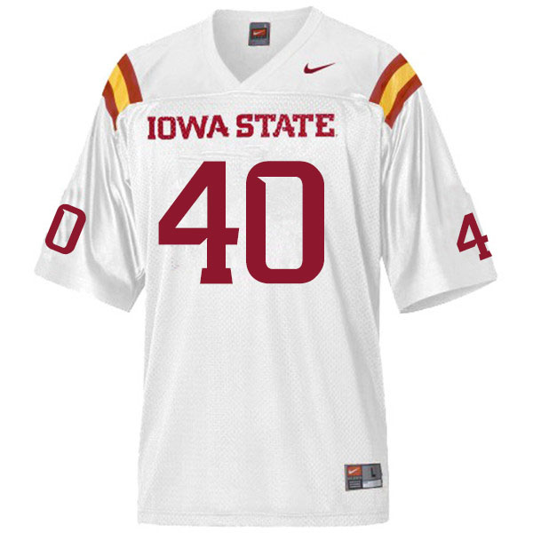 Iowa State Cyclones Men's #40 Hunter Zenzen Nike NCAA Authentic White College Stitched Football Jersey GL42G54PH